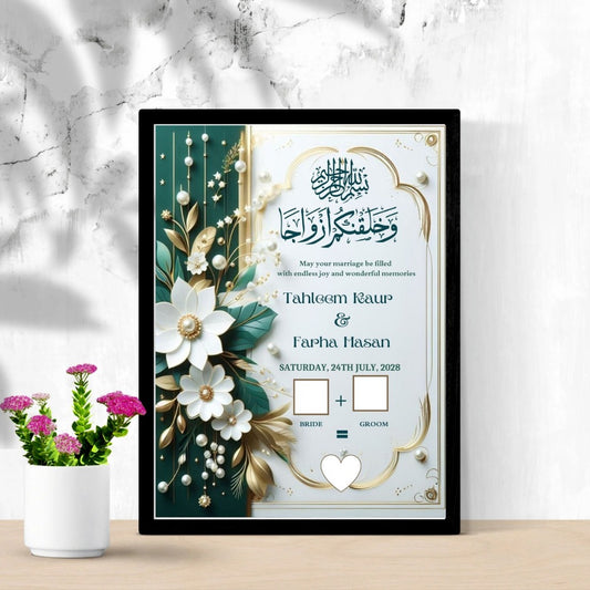 Elegant Framed Nikah Certificate with Thumb