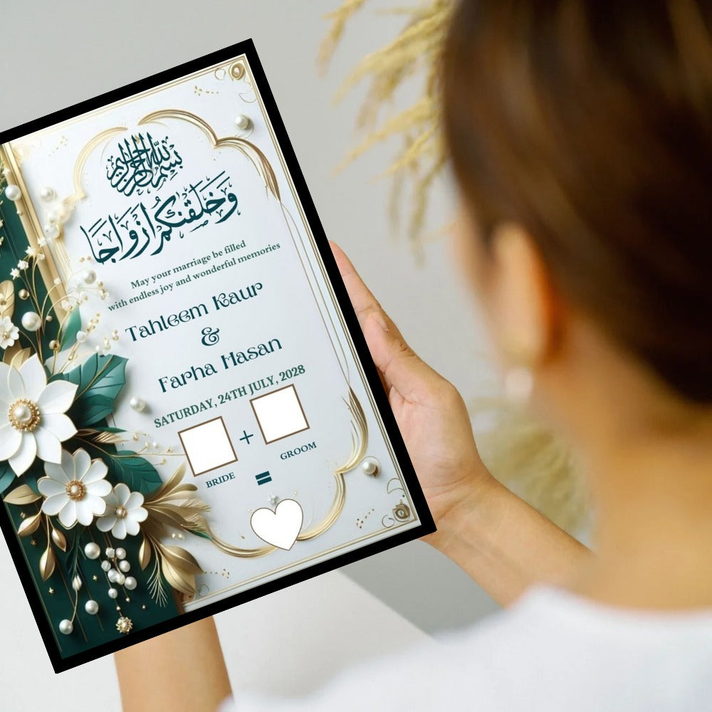 Elegant Framed Nikah Certificate with Thumb
