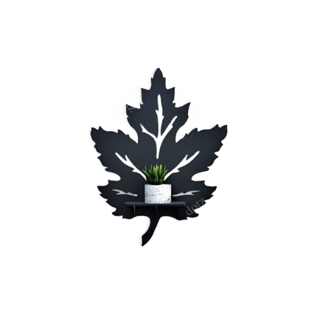 Wooden Leaf Wall Shelf